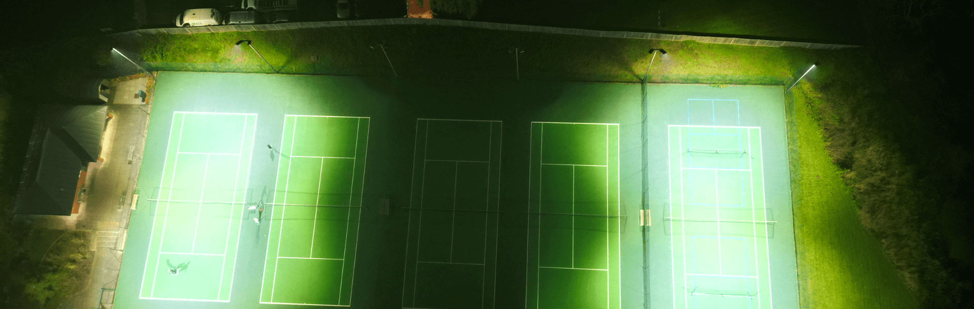 Floodlight Installation at Brightwell Tennis Club, Farnham